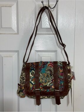 UNIONBAY Brown Multicolor Paisley Shoulder Bag